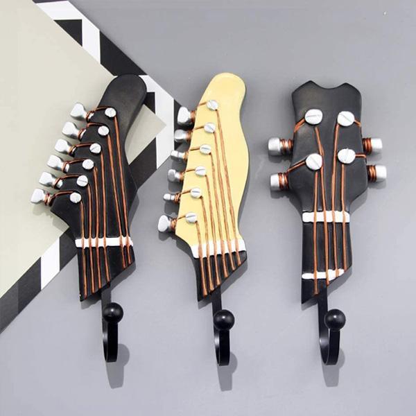 Retro Guitar Head Wall Hooks (Set of 3)