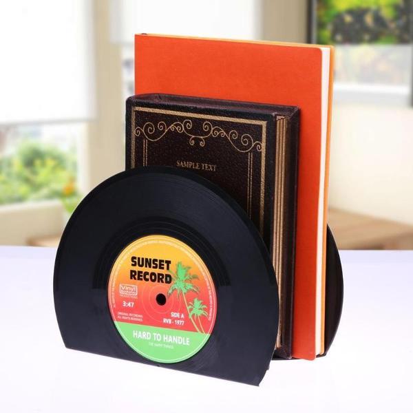 Retro Vinyl Record Bookends