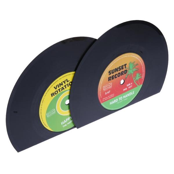 Retro Vinyl Record Bookends