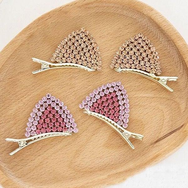 Rhinestone Furry Cat Ear Hair Pin