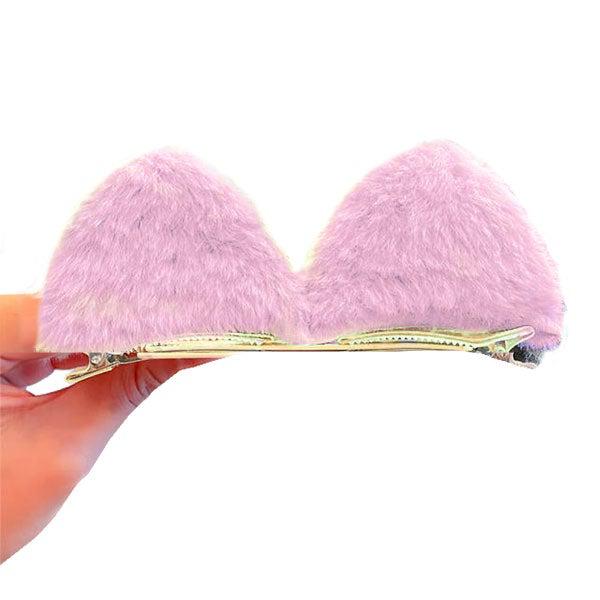 Rhinestone Furry Cat Ear Hair Pin