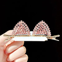 Thumbnail for Rhinestone Furry Cat Ear Hair Pin