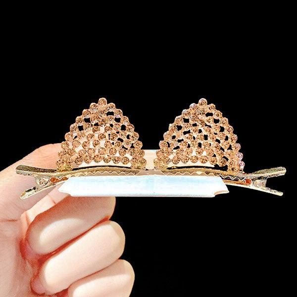 Rhinestone Furry Cat Ear Hair Pin