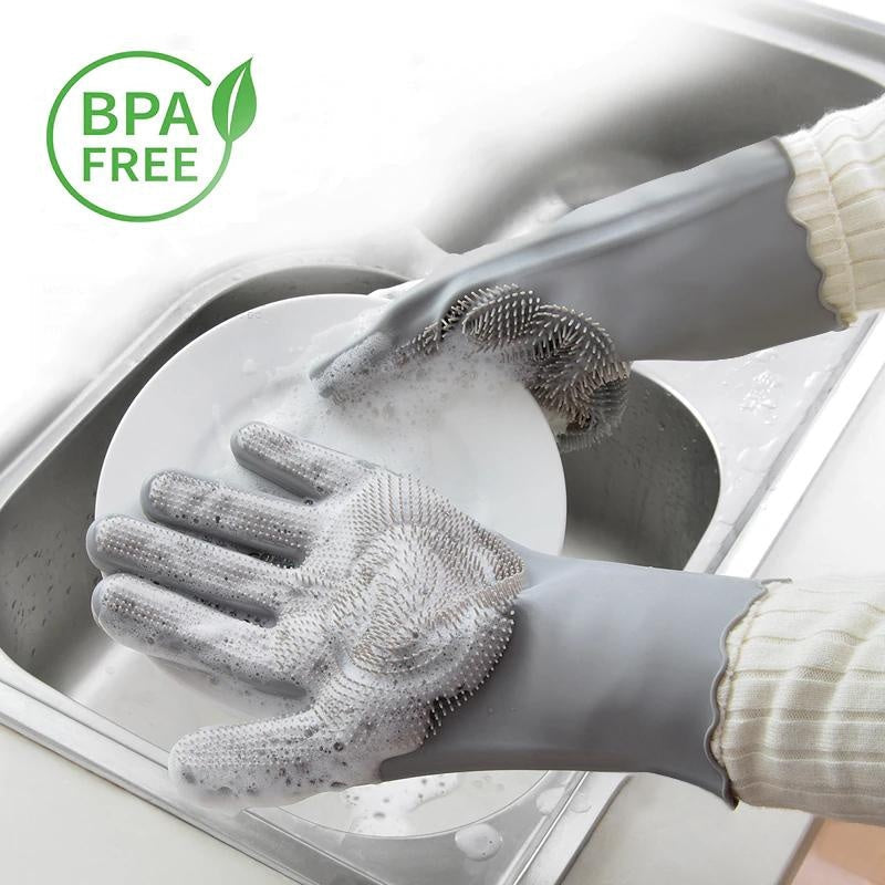 Multi-Purpose Scrubber Dishwashing Gloves - PeekWise