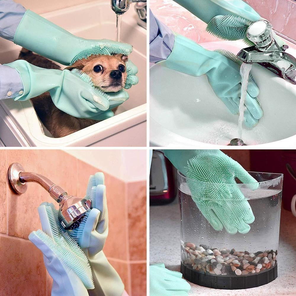 Multi-Purpose Scrubber Dishwashing Gloves - PeekWise