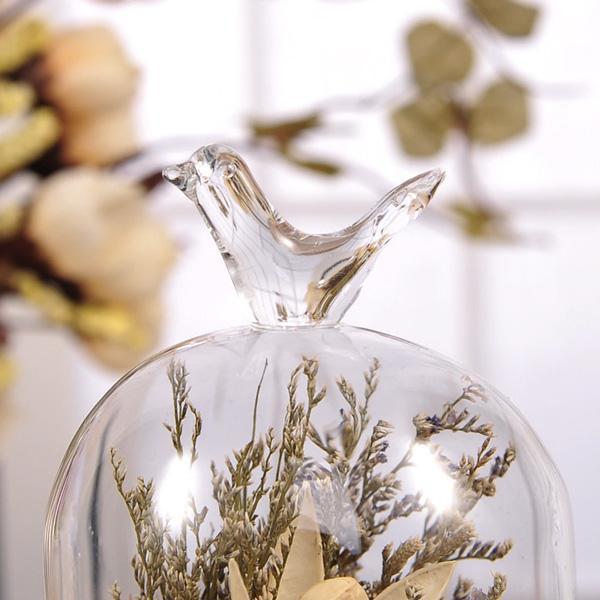 Rustic Bird Dome Glass Vase