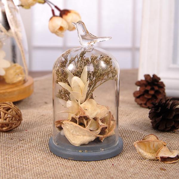 Rustic Bird Dome Glass Vase