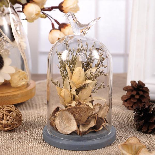 Rustic Bird Dome Glass Vase