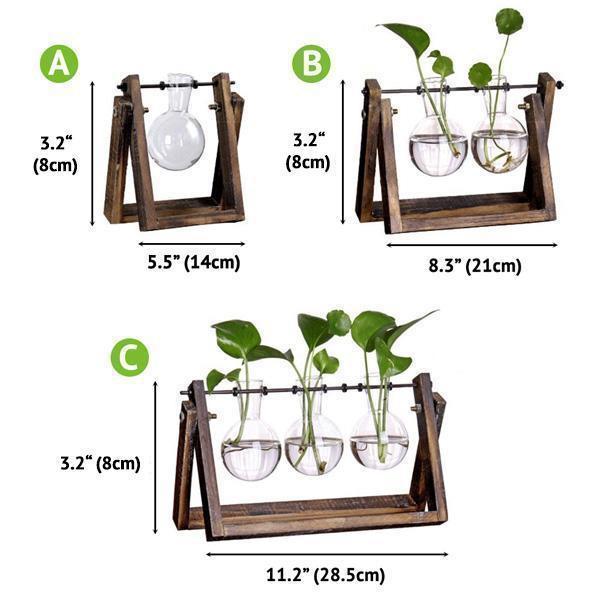 Wood Rustic Bulb Planter Terrarium