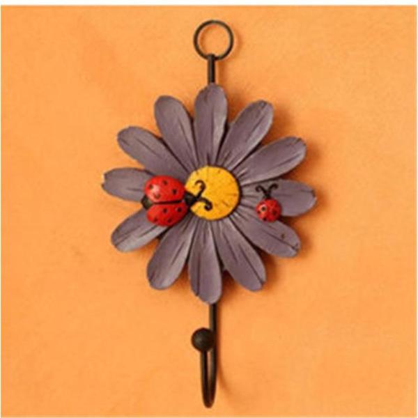 Rustic Flower and Ladybird Iron Hooks