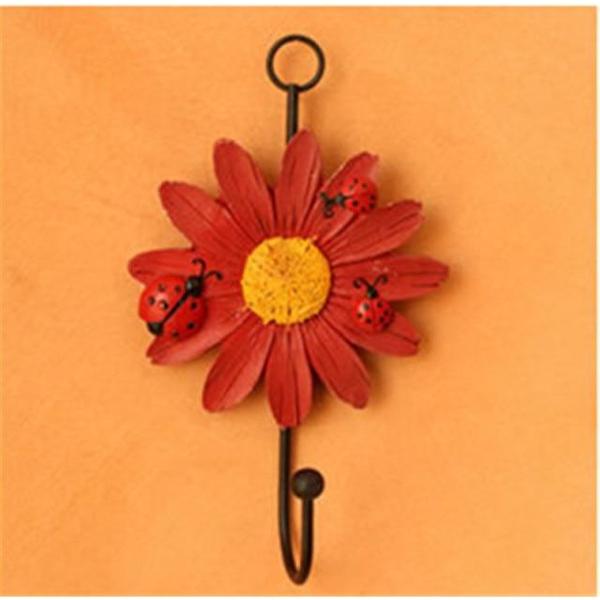 Rustic Flower and Ladybird Iron Hooks