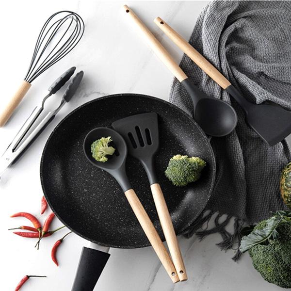 Rustic Kitchen Utensils with Wooden Handles