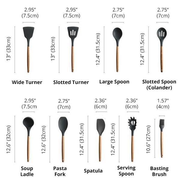 Rustic Kitchen Utensils with Wooden Handles