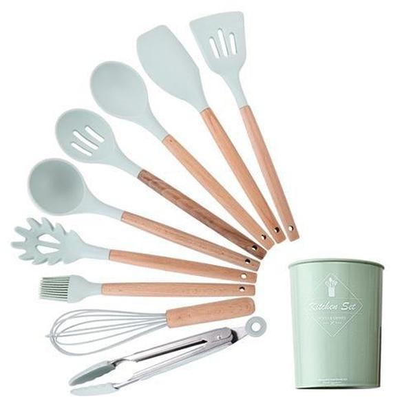 Rustic Kitchen Utensils with Wooden Handles