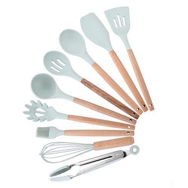 Rustic Kitchen Utensils with Wooden Handles