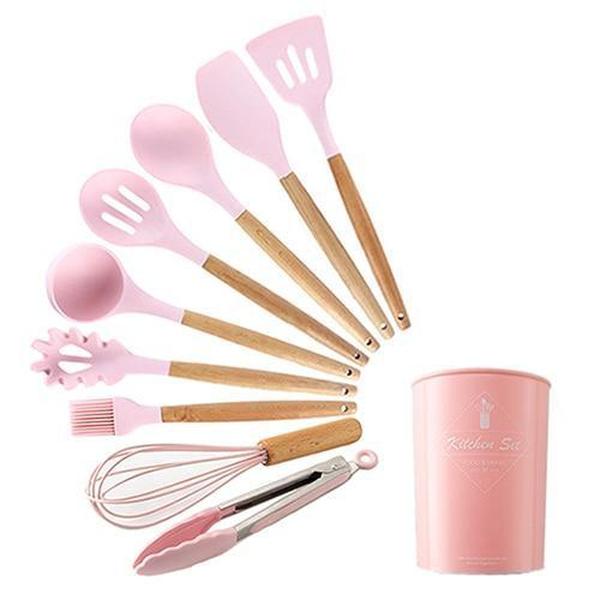 Rustic Kitchen Utensils with Wooden Handles
