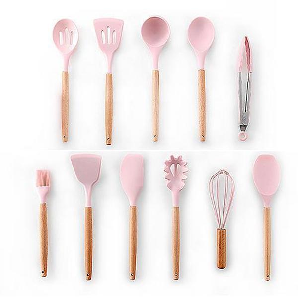 Rustic Kitchen Utensils with Wooden Handles