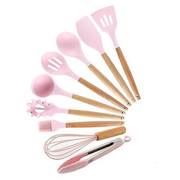 Rustic Kitchen Utensils with Wooden Handles