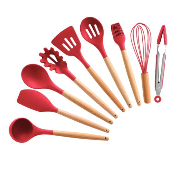 Rustic Kitchen Utensils with Wooden Handles