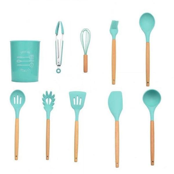 Rustic Kitchen Utensils with Wooden Handles