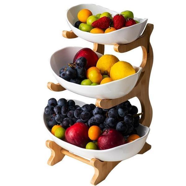 Rustic Tier Plate Wooden Stand With Plates (Various Designs & Colors)