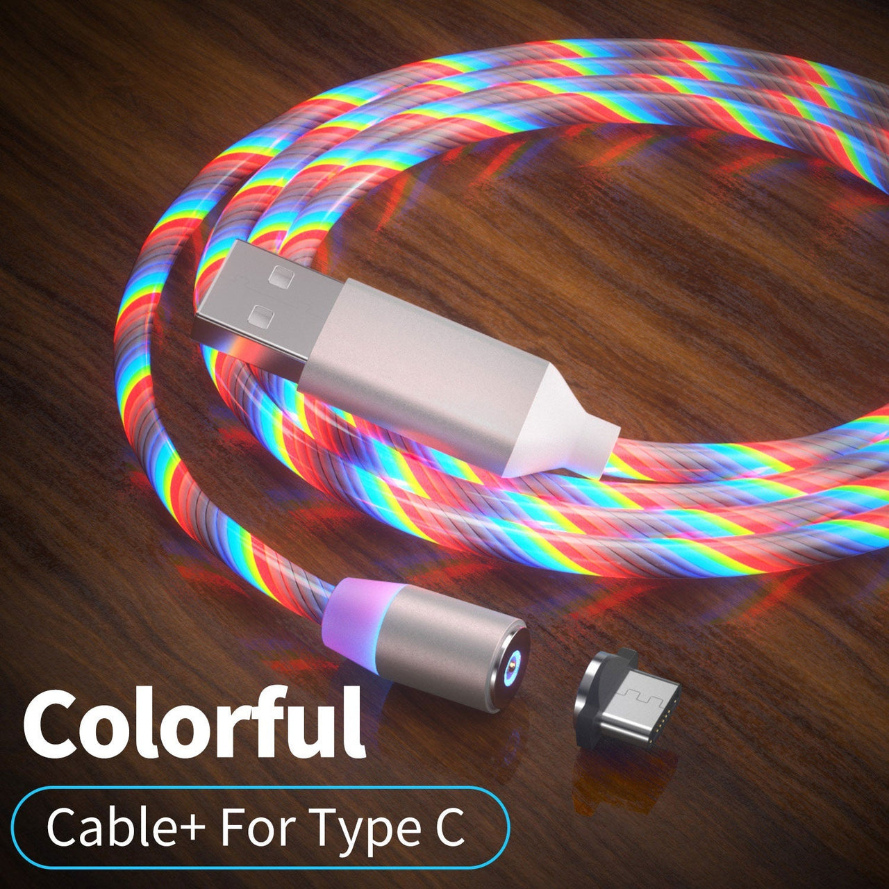 Magnetic LED Flowing Charging Cable