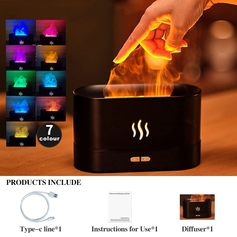 Flame Aroma Diffuser Air Humidifier Ultrasonic Cool Mist Maker Fogger LED Essential Oil Jellyfish Difusor Fragrance Home