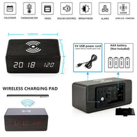 Thumbnail for Wooden Clock with Wireless Charger