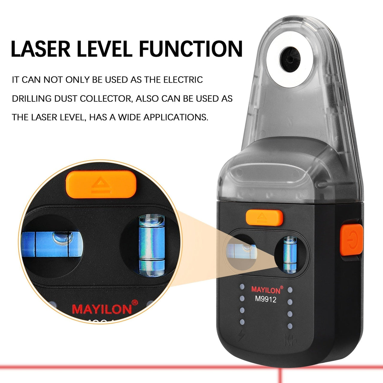 Drill Dust Collector with Laser Level