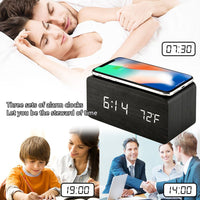 Thumbnail for Wooden Clock with Wireless Charger