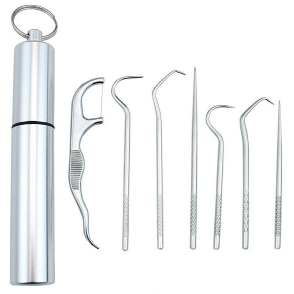 Clean Pick™ - 7 Piece Stainless Steel Toothpick Set
