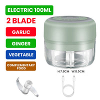 Thumbnail for Food Processor Electric Grinder 4 IN 1 Hand Held Multifunctional Vegetable Cutter Set USB Wireless