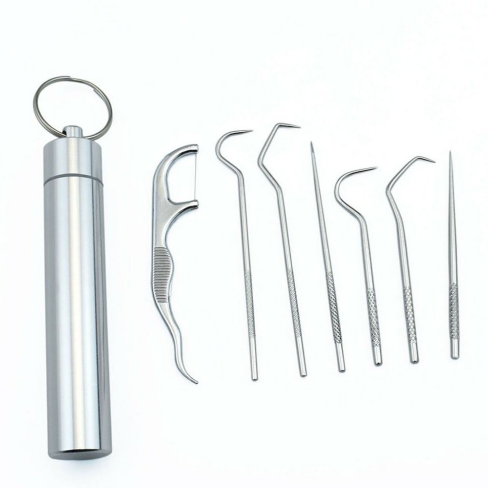 Clean Pick™ - 7 Piece Stainless Steel Toothpick Set