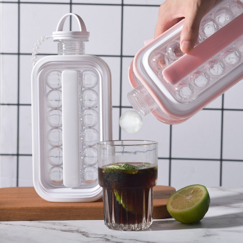 Portable Ice Ball Maker Ice Mold 2-in-1 Kettle Ice Cube Trays for Freezer