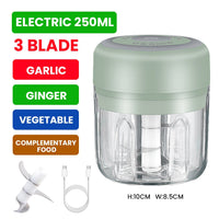 Thumbnail for Food Processor Electric Grinder 4 IN 1 Hand Held Multifunctional Vegetable Cutter Set USB Wireless