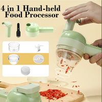 Thumbnail for Food Processor Electric Grinder 4 IN 1 Hand Held Multifunctional Vegetable Cutter Set USB Wireless
