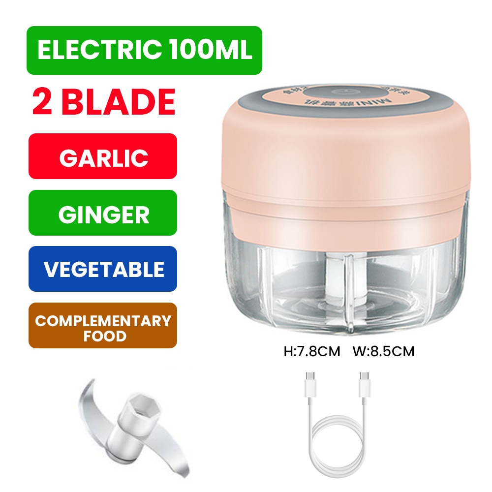 Food Processor Electric Grinder 4 IN 1 Hand Held Multifunctional Vegetable Cutter Set USB Wireless