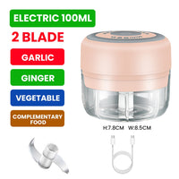 Thumbnail for Food Processor Electric Grinder 4 IN 1 Hand Held Multifunctional Vegetable Cutter Set USB Wireless