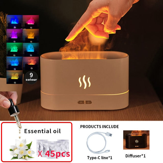 Flame Aroma Diffuser Air Humidifier Ultrasonic Cool Mist Maker Fogger LED Essential Oil Jellyfish Difusor Fragrance Home