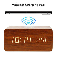 Thumbnail for Wooden Clock with Wireless Charger