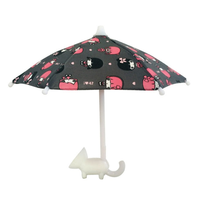 Phone Umbrella Sun Shade - Cute Mini Umbrella for Phone with Universal Adjustable Suction Cup Stand