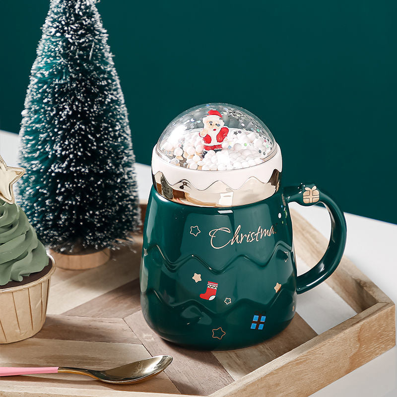 New Christmas Mugs Couples Ceramic Santa Claus Figurines Creative 2023