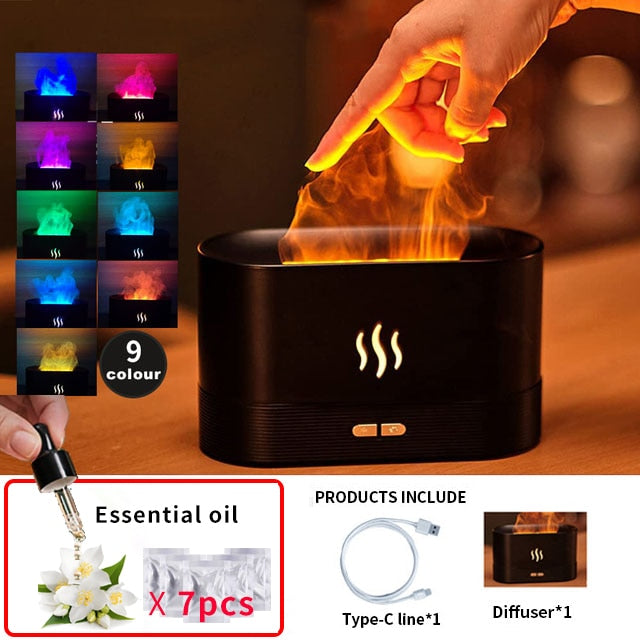 Flame Aroma Diffuser Air Humidifier Ultrasonic Cool Mist Maker Fogger LED Essential Oil Jellyfish Difusor Fragrance Home