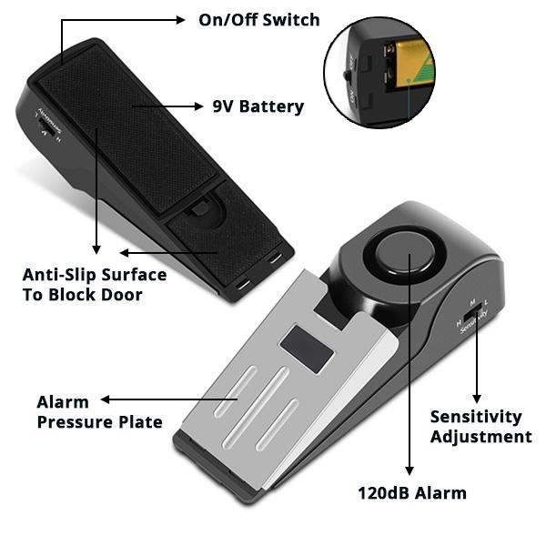 Security Travel Door Stop Alarm