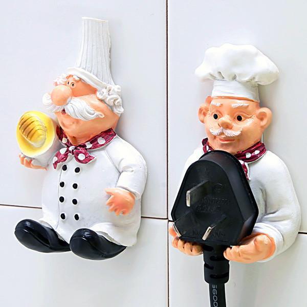 Self-Adhesive Chef Plug Hook Holder (Set of 2)