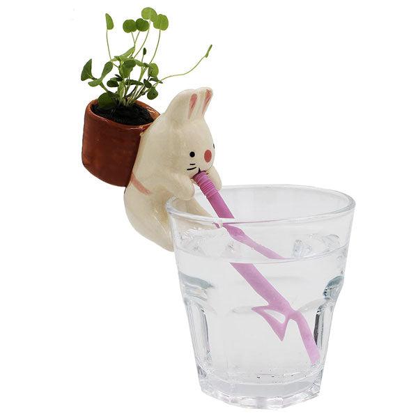 Self Watering Animal Straw Flowerpot Planter