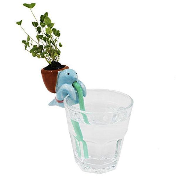 Self Watering Animal Straw Flowerpot Planter