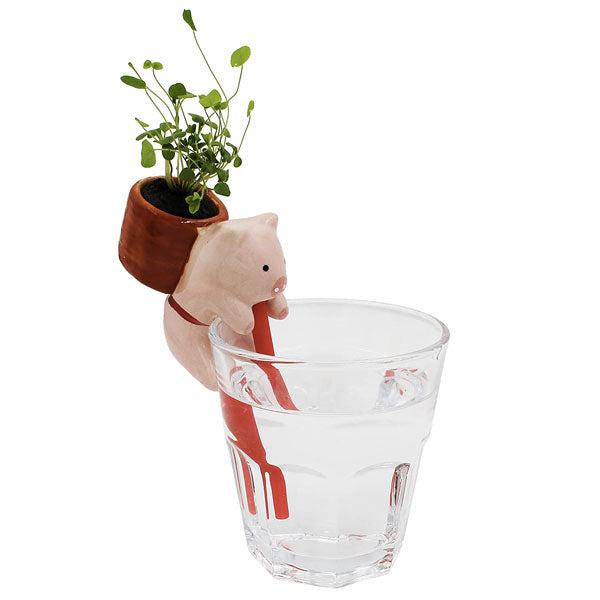 Self Watering Animal Straw Flowerpot Planter