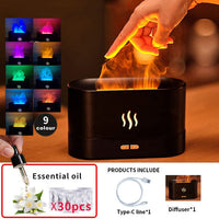 Thumbnail for Flame Aroma Diffuser Air Humidifier Ultrasonic Cool Mist Maker Fogger LED Essential Oil Jellyfish Difusor Fragrance Home