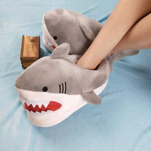 Shark Bite Plush Slippers